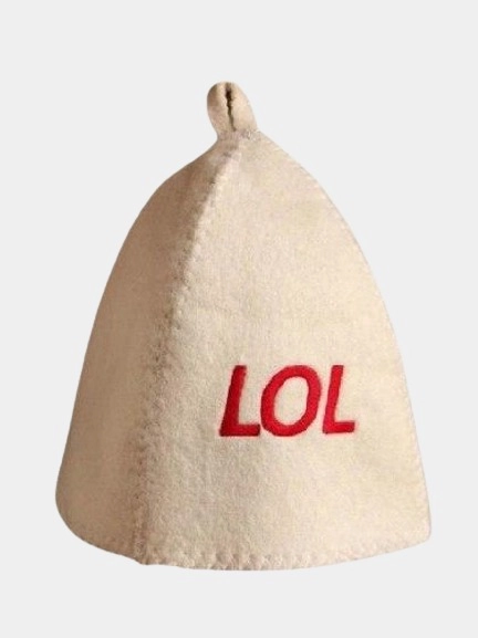 Банная шапка с вышивкой "LOL"