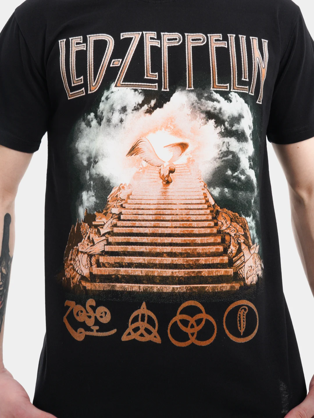 Футболка из хлопка с принтом "Led-Zeppelin"