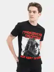 Футболка из хлопка с принтом "Гражданская оборона"