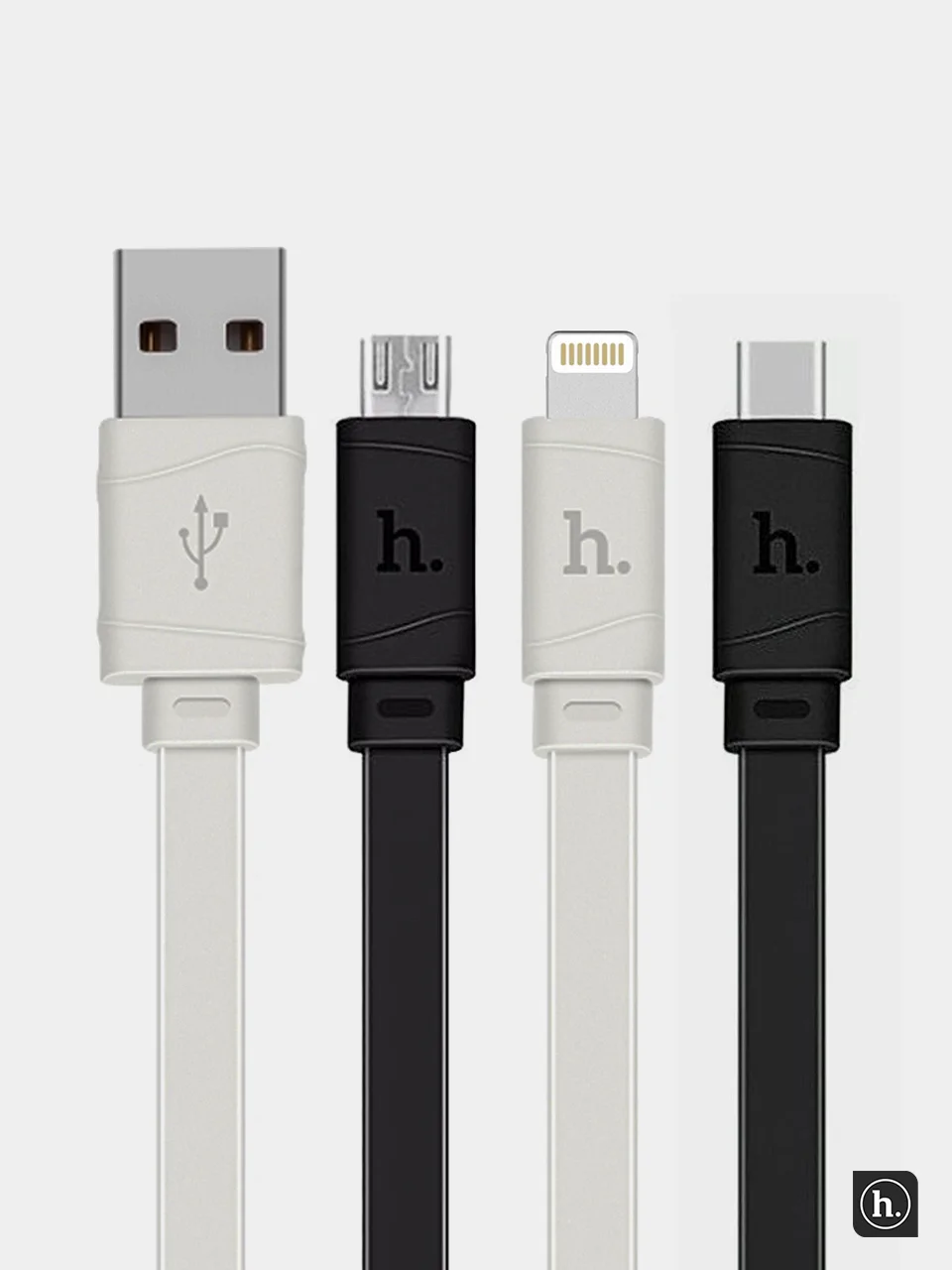 Черный кабель зарядный Hoco X5 (Micro-USB/Type-C/Lightning) для Android и iPhone