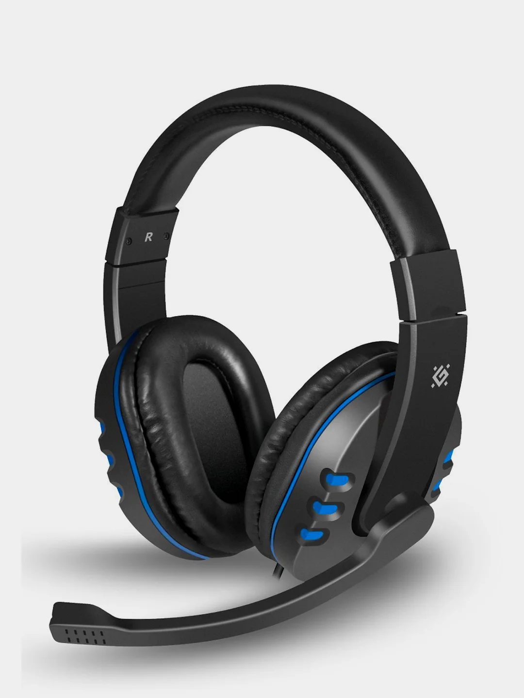 Черный игровые наушники  с микрофоном Defender, черный+синий, кабель 2,5 м