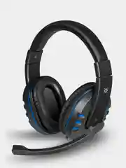 Черный игровые наушники  с микрофоном Defender, черный+синий, кабель 2,5 м