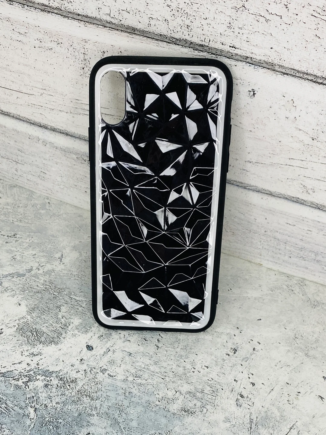 Черный текстурный бриллиантовый чехол 3D Diamond для iPhone X