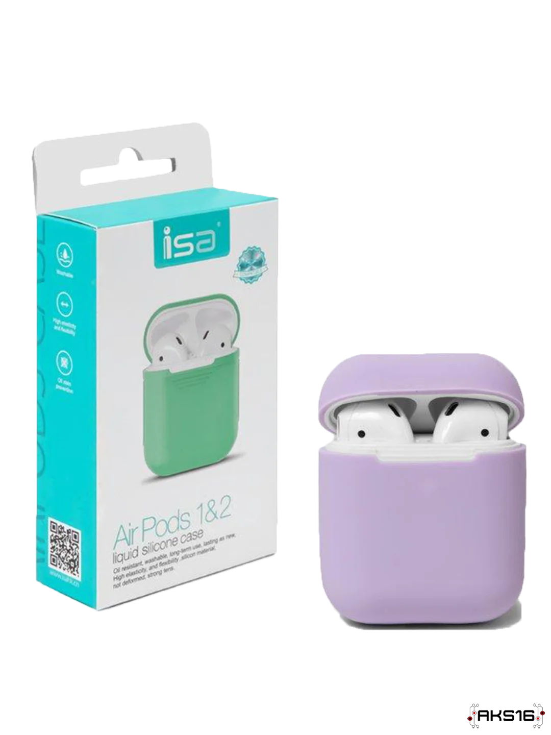 Лавандовый силиконовый чехол для наушников AirPods 1, 2