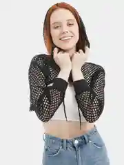 Накидка ажурная с капюшоном