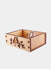 Коробочка деревянная "Птички", 9 х 6,5 х 3 см, 2 вида