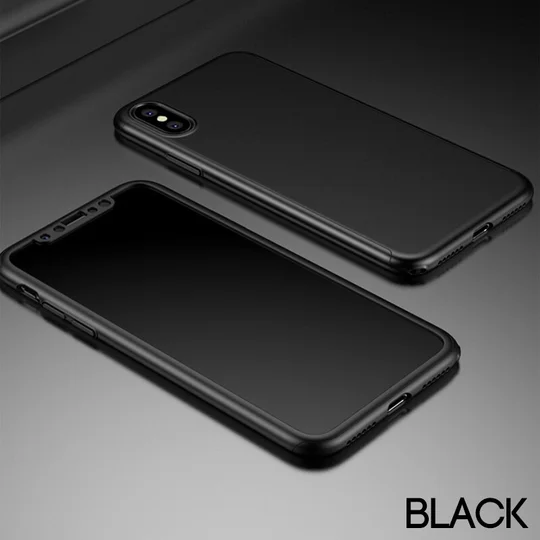 Черный чехол для айфон iPhone из ТПУ, защита 360
