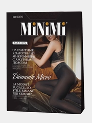 Колготки с ажурным поясом, MiNiMi Diamante Micro, 100 DEN