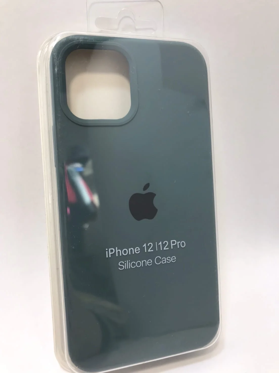 Зеленый защитный силиконовый чехол для iPhone 12 Pro, с яблоком