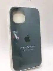 Зеленый защитный силиконовый чехол для iPhone 12 Pro, с яблоком