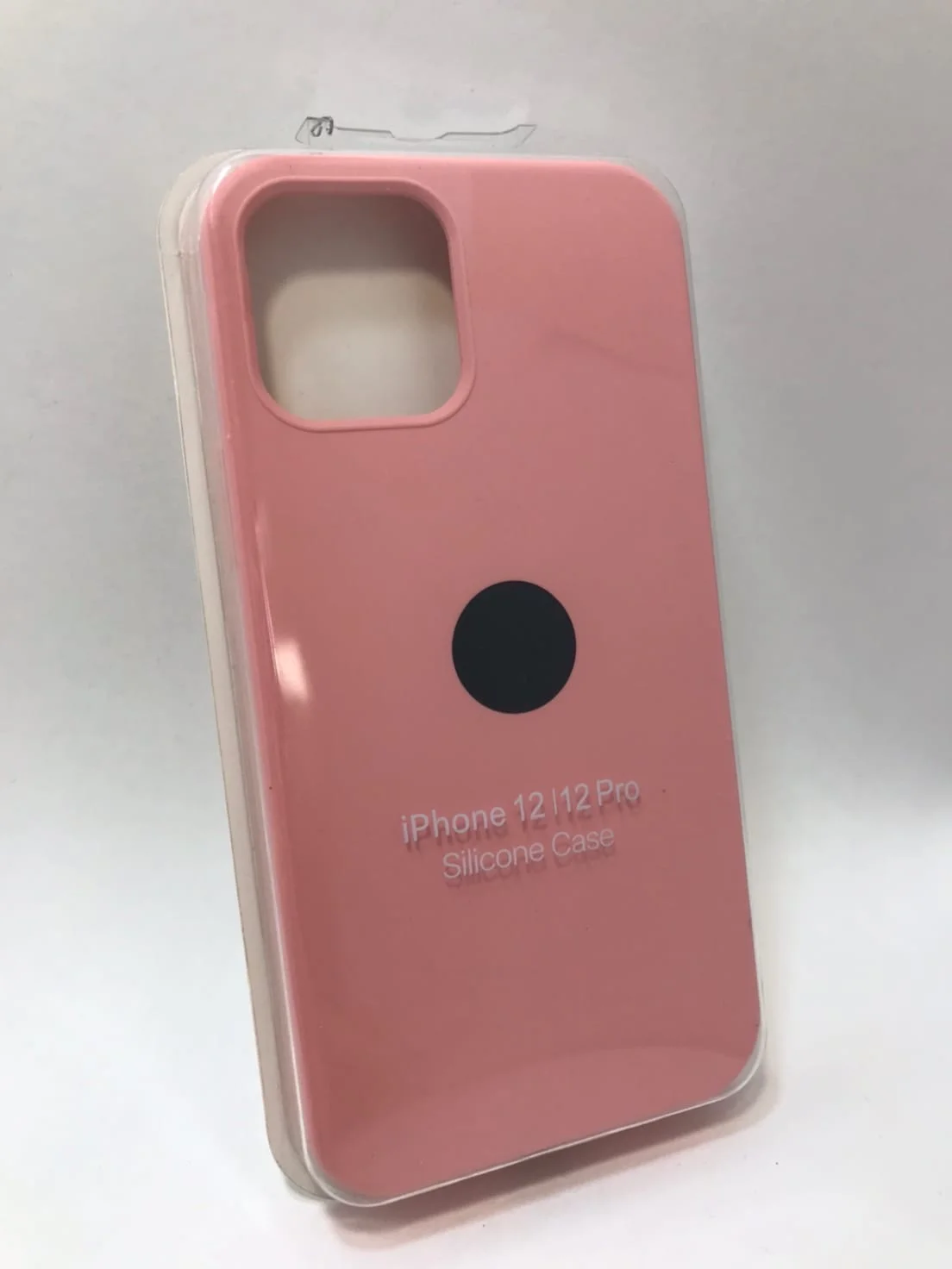 Розовый защитный силиконовый чехол для iPhone 12 Pro, с яблоком