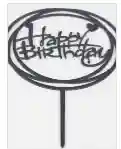 Черный топперы для торта Happy Birthday