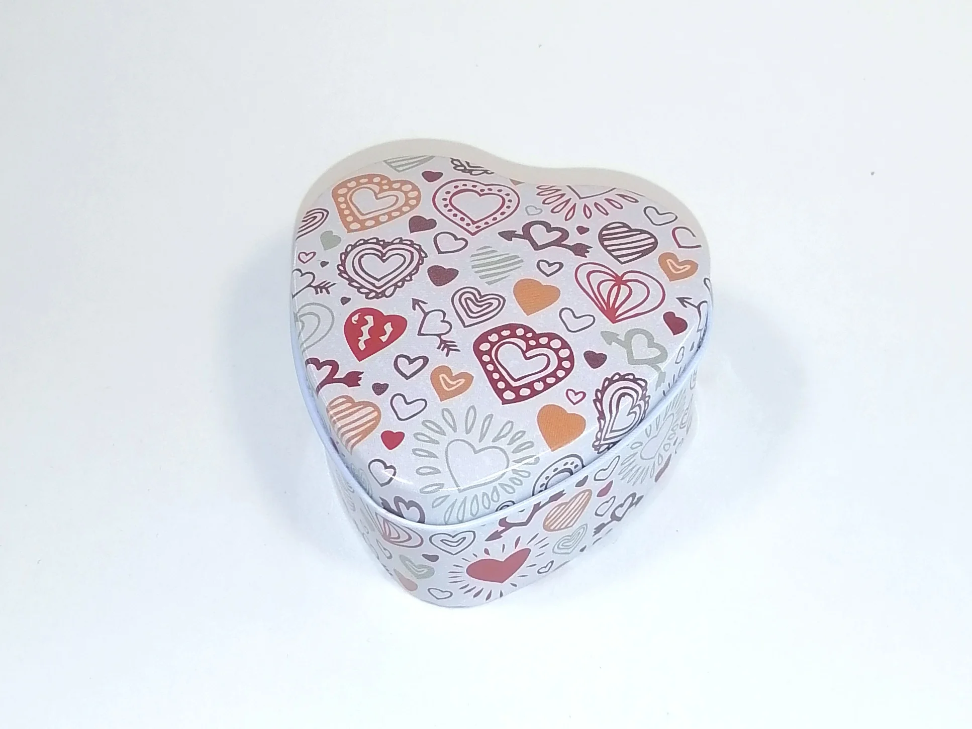 Коралловый меланж шкатулка сердце, 4 цвета