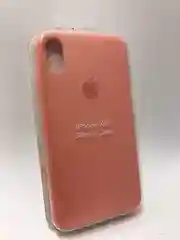 Коричневый защитный силиконовый чехол для iPhone XR с яблоком
