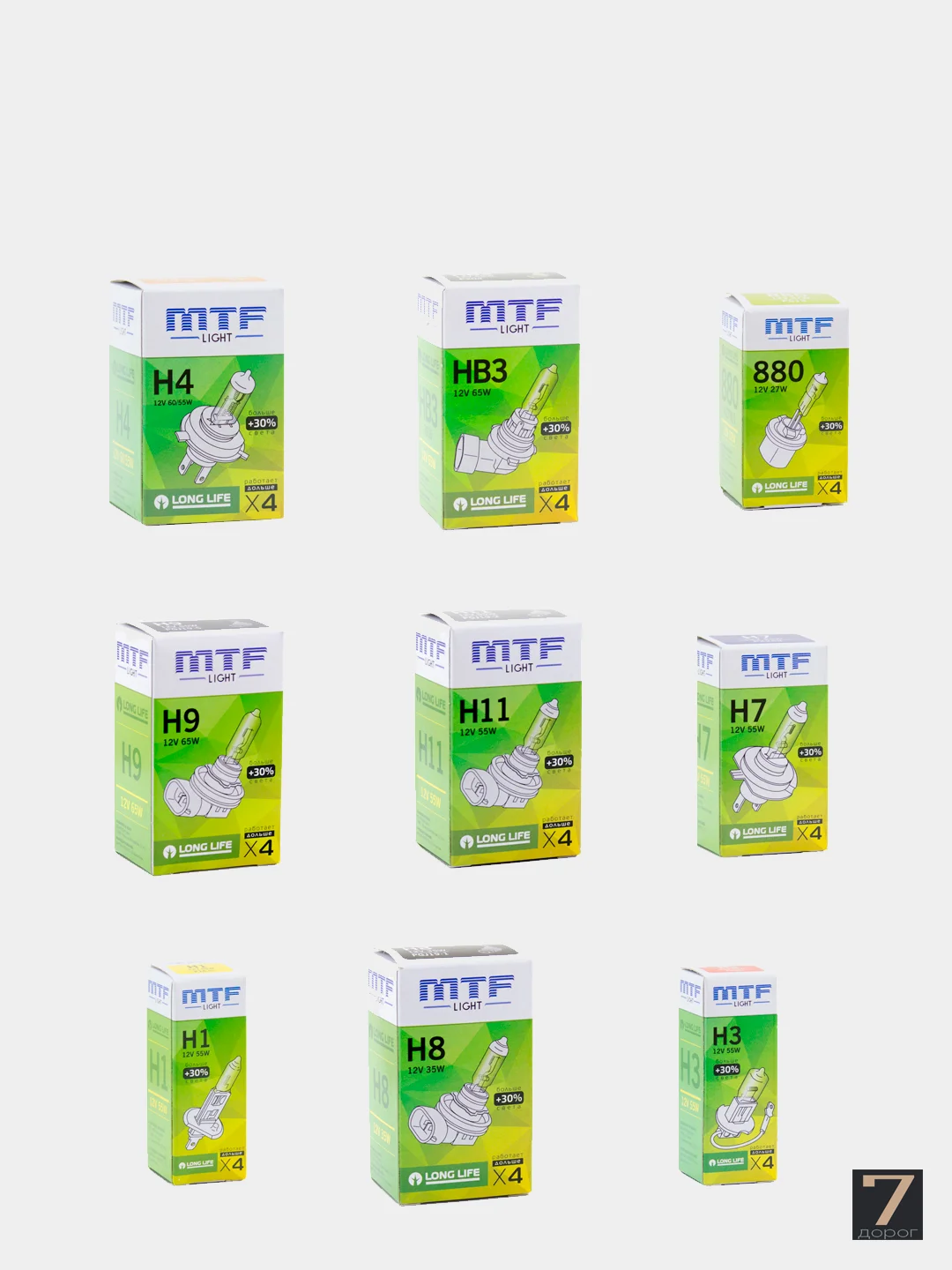 Лампа MTF Light +30% Long Life x4 (разные цоколи)