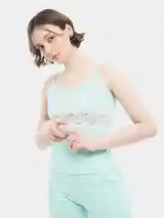Мятный пижама с гипюром