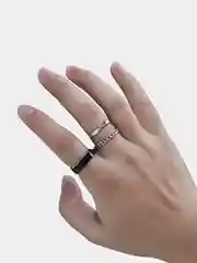 Серебряный женские кольца, регулируемые, безразмерные, набор из 3 шт