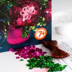Набор для творчества и рукоделия, изготовление цветов из пайеток Пионы. Lori