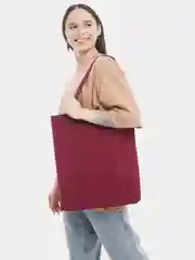 Багровый сумка шоппер, на плечо, хлопок