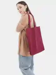 Багровый сумка шоппер, на плечо, хлопок