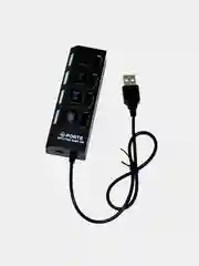 Черный концентратор хаб USB 2.0 на 4 и 7 порта