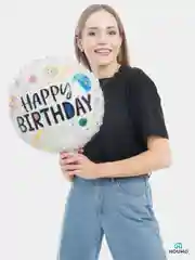Воздушные шары Happy Birthday, фольгированные шарики, шар на день рождения, 45 см, 4 вида