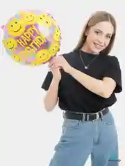 Воздушные шары Happy Birthday, фольгированные шарики, шар на день рождения, 45 см, 4 вида