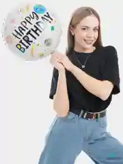 Воздушные шары Happy Birthday, фольгированные шарики, шар на день рождения, 45 см, 4 вида