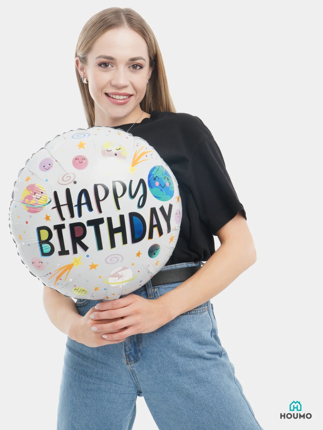 Воздушные шары Happy Birthday, фольгированные шарики, шар на день рождения, 45 см, 4 вида