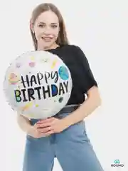 Воздушные шары Happy Birthday, фольгированные шарики, шар на день рождения, 45 см, 4 вида