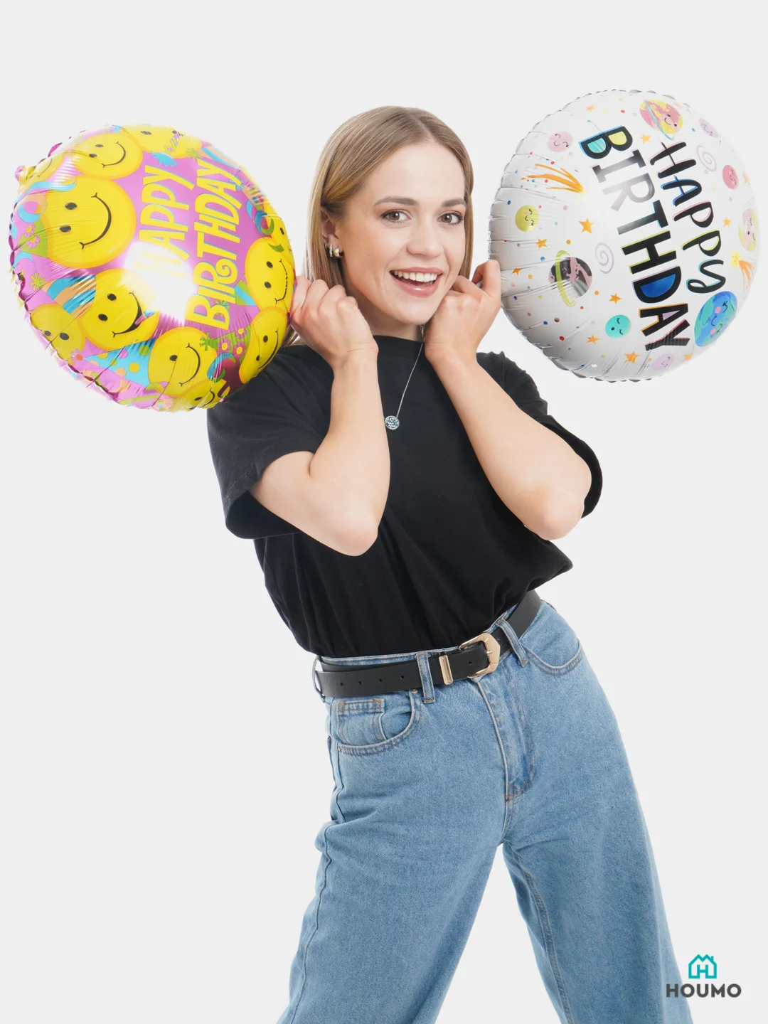 Воздушные шары Happy Birthday, фольгированные шарики, шар на день рождения, 45 см, 4 вида