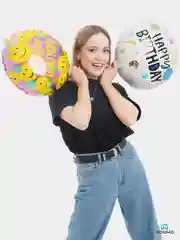 Воздушные шары Happy Birthday, фольгированные шарики, шар на день рождения, 45 см, 4 вида