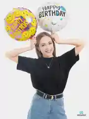 Воздушные шары Happy Birthday, фольгированные шарики, шар на день рождения, 45 см, 4 вида