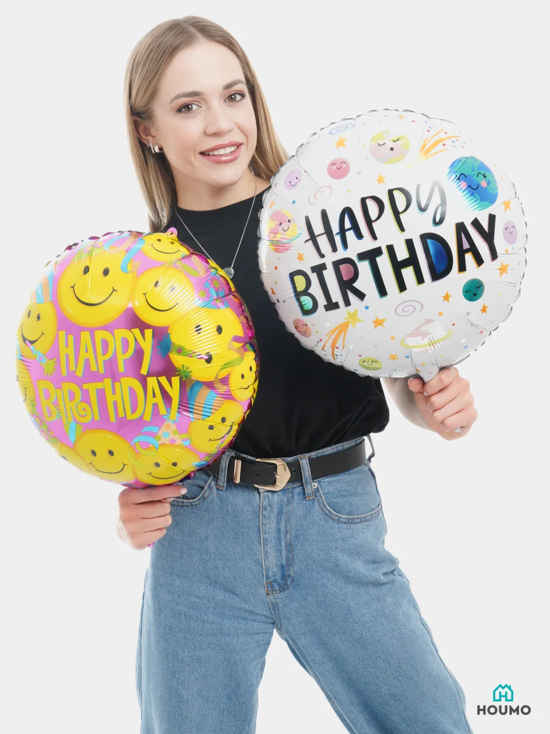 Воздушные шары Happy Birthday, фольгированные шарики, шар на день рождения, 45 см, 4 вида