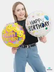 Воздушные шары Happy Birthday, фольгированные шарики, шар на день рождения, 45 см, 4 вида