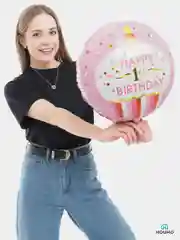 Воздушные шары Happy Birthday, фольгированные шарики, шар на день рождения, 45 см, 4 вида