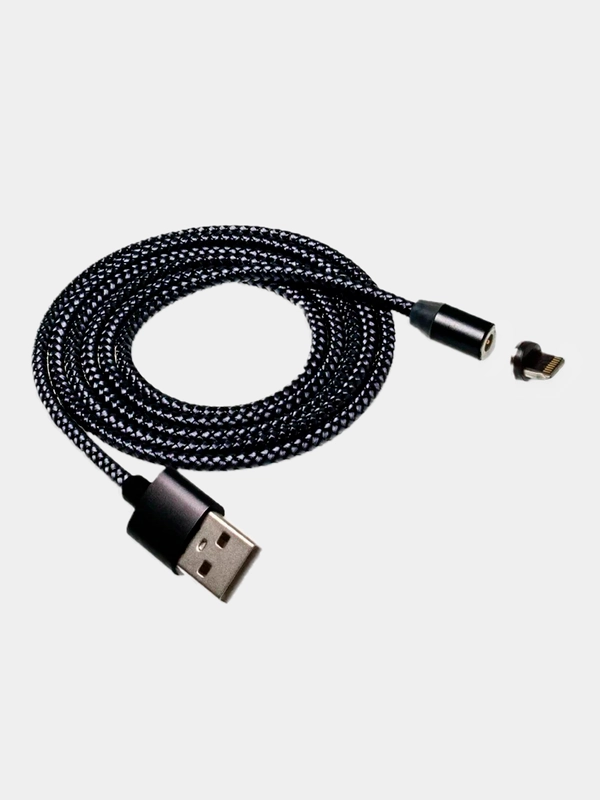Кабель USB - Type-C, micro USB, Lightning 8-pin Wаlker C590, магнитный, 1 м