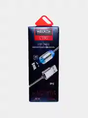 Кабель USB - Type-C, micro USB, Lightning 8-pin Wаlker C590, магнитный, 1 м