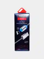 Кабель USB - Type-C, micro USB, Lightning 8-pin Wаlker C590, магнитный, 1 м