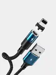 Черный кабель USB - Type-C, Lightning 8-pin, micro USB Remax Zigie, магнитный, 1,2 м