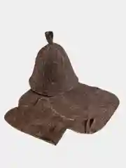 Набор для бани и сауны тёмный 3 предмета, шапка, варежка, коврик