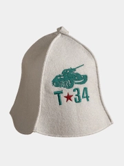 Шапка банная "Т-34"войлок, белая