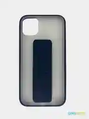 Черный прорезиненный магнитный чехол с подставкой для iPhone