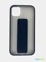 Темно-синий прорезиненный магнитный чехол с подставкой для iPhone