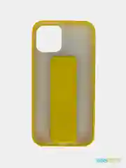 Желтый прорезиненный магнитный чехол с подставкой для iPhone