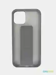Серый прорезиненный магнитный чехол с подставкой для iPhone