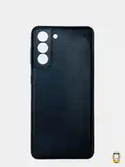Черный чехол Samsung Galaxy S21, Самсунг Галакси С21 силиконовый, иммитация кожи