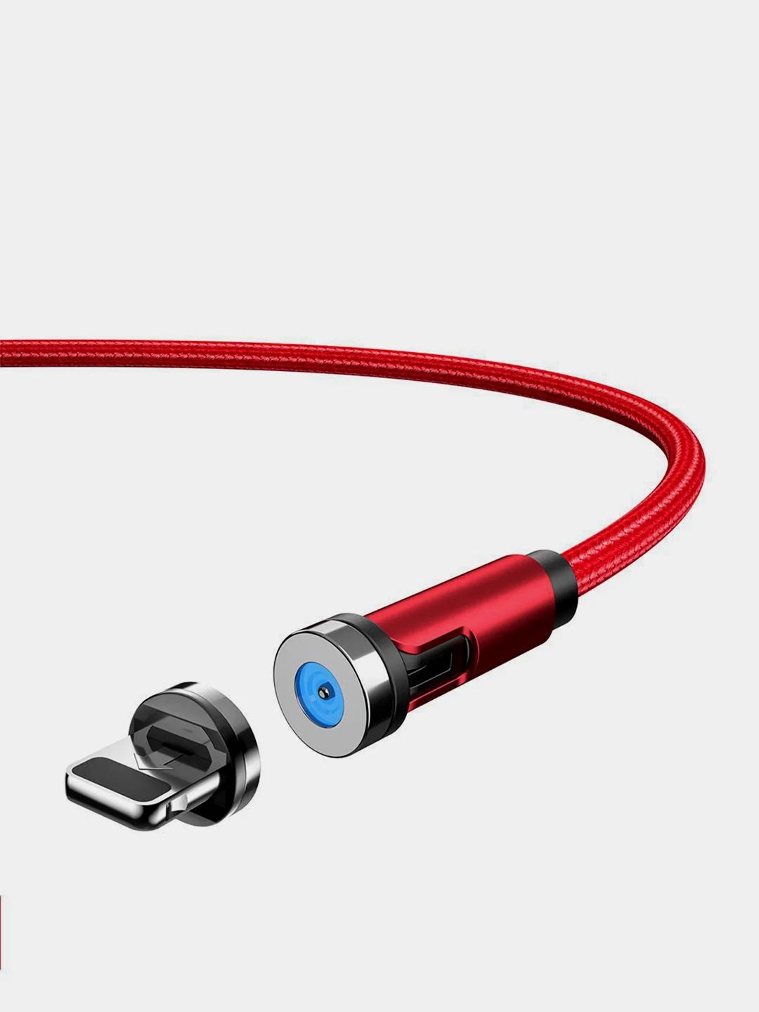 Красный usb кабель twitch 2.1 A магнитный для зарядки 2 -х метровые, поворот 180 градусов