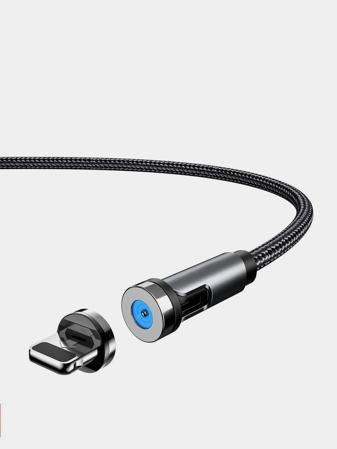Черный usb кабель twitch 2.1 A магнитный для зарядки 2 -х метровые, поворот 180 градусов