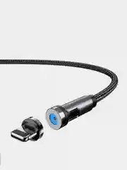 Черный usb кабель twitch 2.1 A магнитный для зарядки 2 -х метровые, поворот 180 градусов